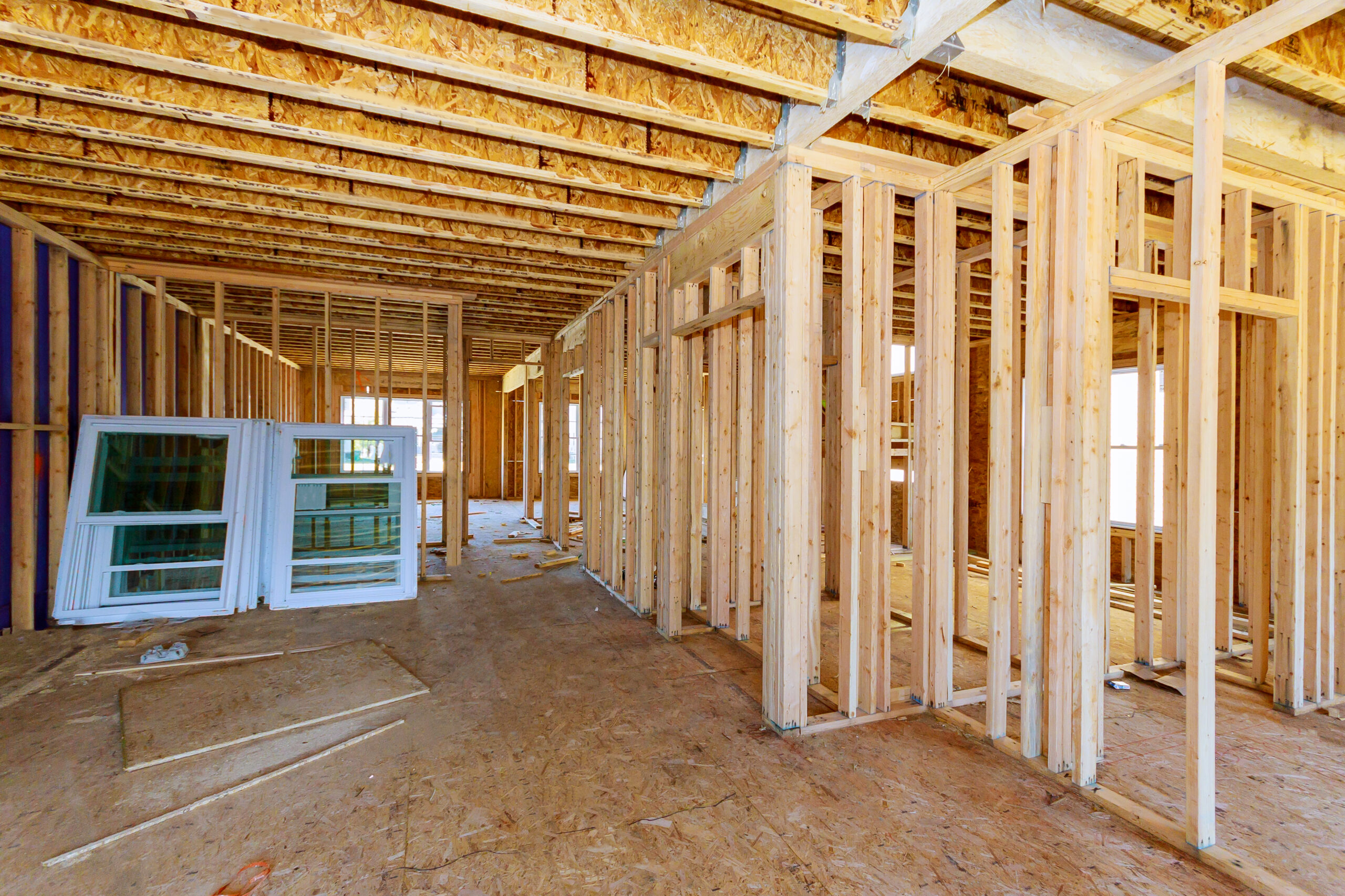 Residential,Construction,Home,Framing,View,On,New,House,Wooden,Under